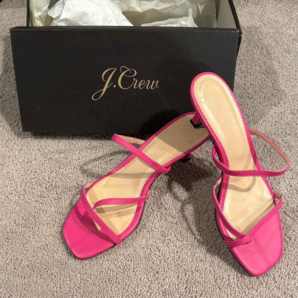 J. Crew Fuchsia Strappy Heels